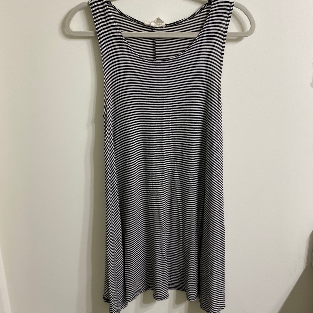 Black and White Striped Tank Dress